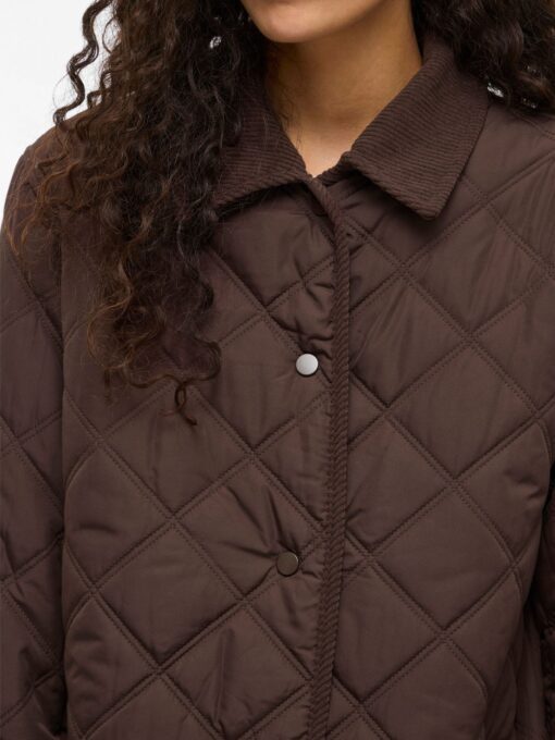 Viquila Corduroy Quilt Long Jacket Coffee Bean