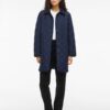 Viquila Corduroy Quilt Long Jacket Navy Blazer