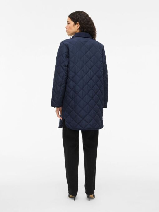 Viquila Corduroy Quilt Long Jacket Navy Blazer
