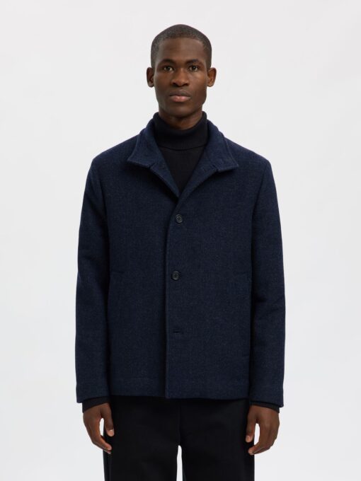 Slhrainar Wool Blend Jacket Sky Captain