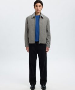 Slhphilip Wool Blend Jacket Grey Melange
