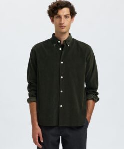 Slhregdanni Corduroy Shirt Deep Forest