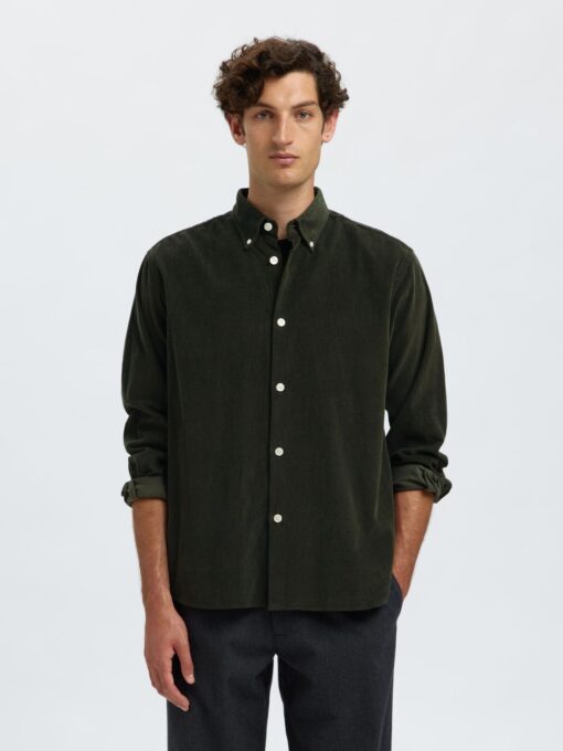 Slhregdanni Corduroy Shirt Deep Forest