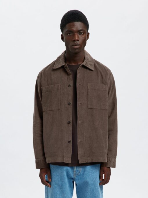 Slhregtate Cord Overshirt Demitasse