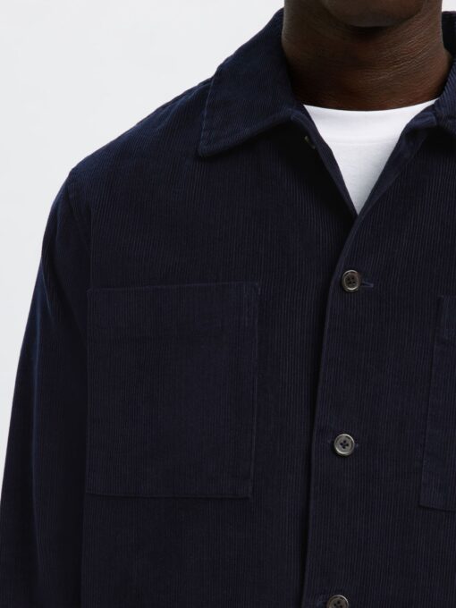 Slhregtate Cord Overshirt Sky Captain