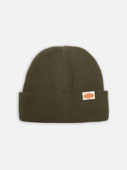 Nudie Jeans Cotton Beanie Ribbed Olive