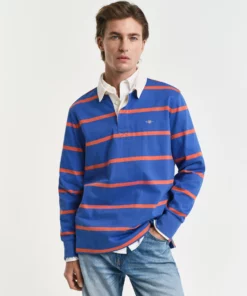 Gant Heavy Rugger Stripe Shirt Rich Blue