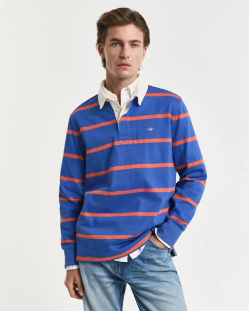 Gant Heavy Rugger Stripe Shirt Rich Blue