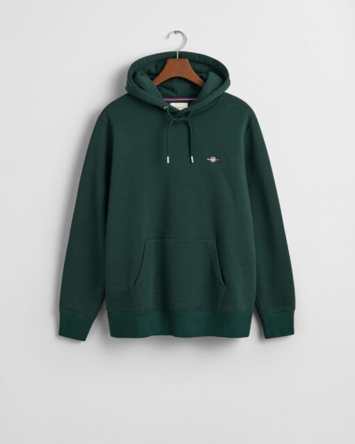 Gant Reg Shield Hoodie Tartan Green