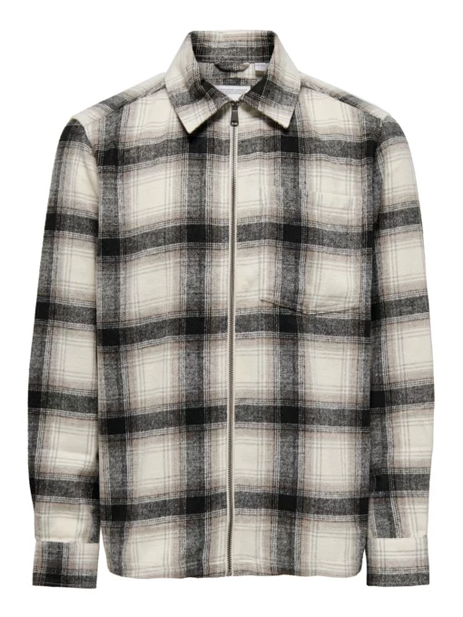 Onsaustin Wool Zip Overshirt White