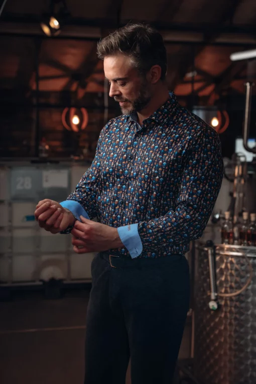 A Fish Named Fred Shirt Bottle Row Navy