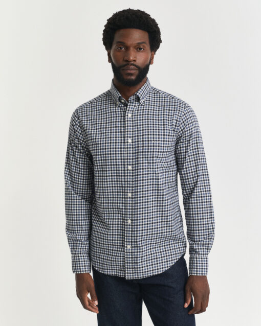 Gant Reg Twill Gingham Shirt Naval Blue