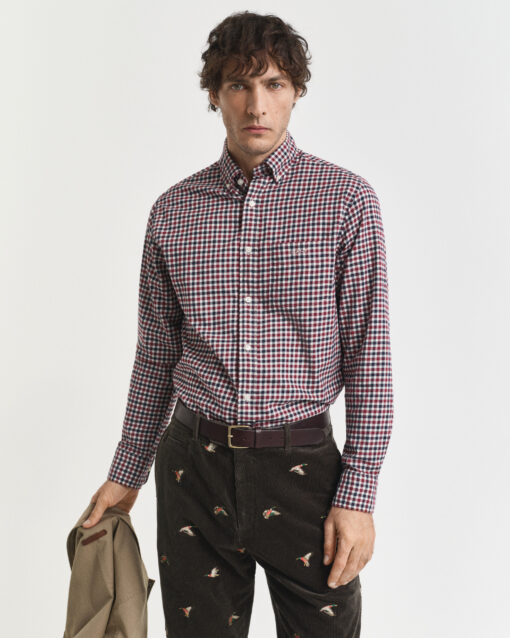 Gant Reg Twill Gingham Shirt Plumped Red