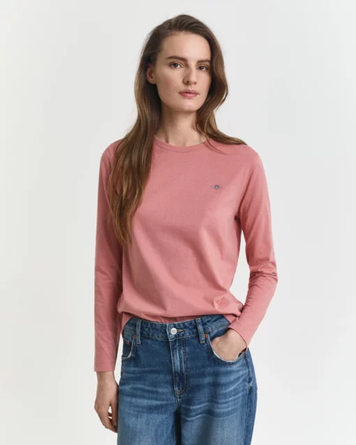 Gant Woman Shield Ls Shirt Faded Brick