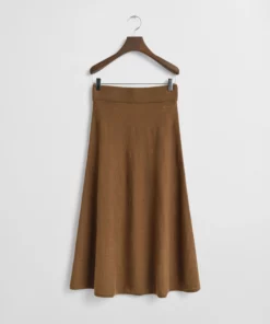 Gant Woman Superfine Lambswool Skirt Warm Khaki