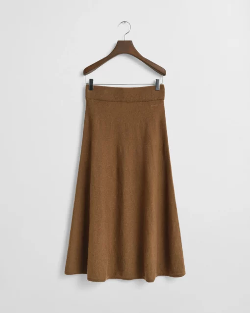 Gant Woman Superfine Lambswool Skirt Warm Khaki