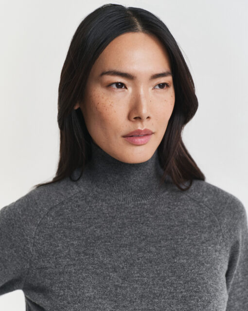 Gant Woman Lambswool Knit Dress Charcoal Melange
