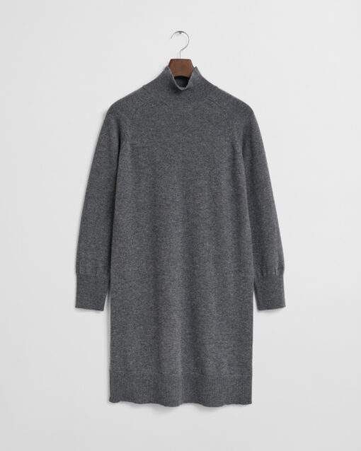 Gant Woman Lambswool Knit Dress Charcoal Melange