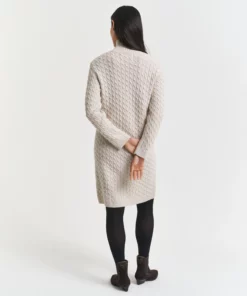 Gant Woman Cable Knit Dress Seed Melange