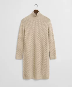 Gant Woman Cable Knit Dress Seed Melange