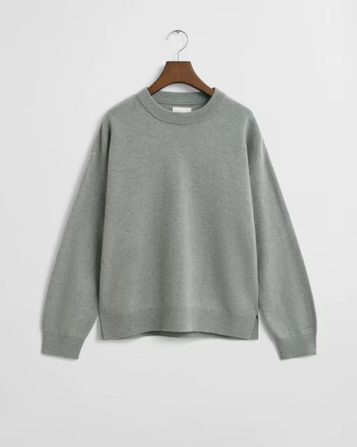 Gant Woman Superfine Lambswool Sweater Faded Sage