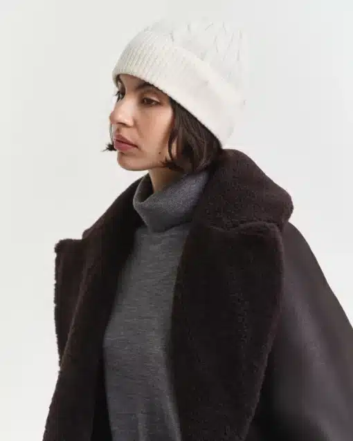 Gant Woman Wool Cable Beanie Cream