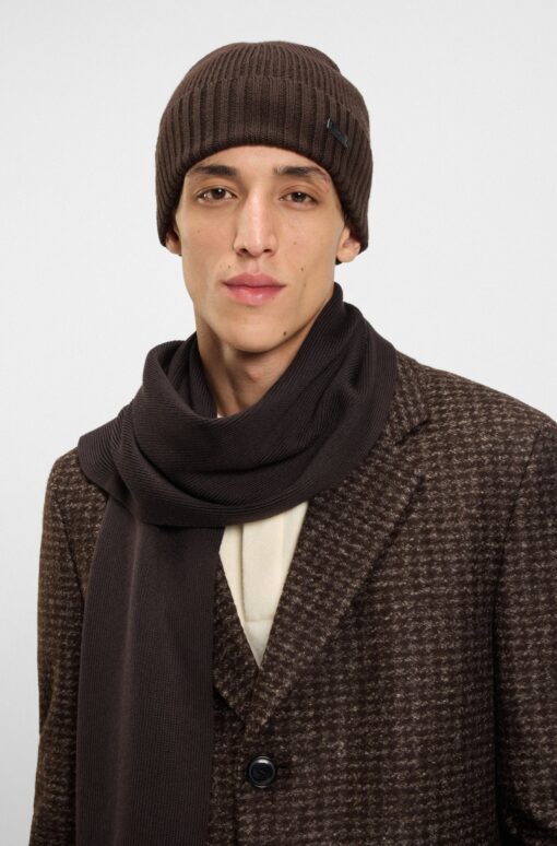 Boss Fati Beanie Dark Brown