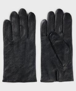 Boss Hainz Leather Gloves Black