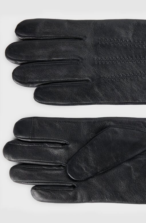 Boss Hainz Leather Gloves Black