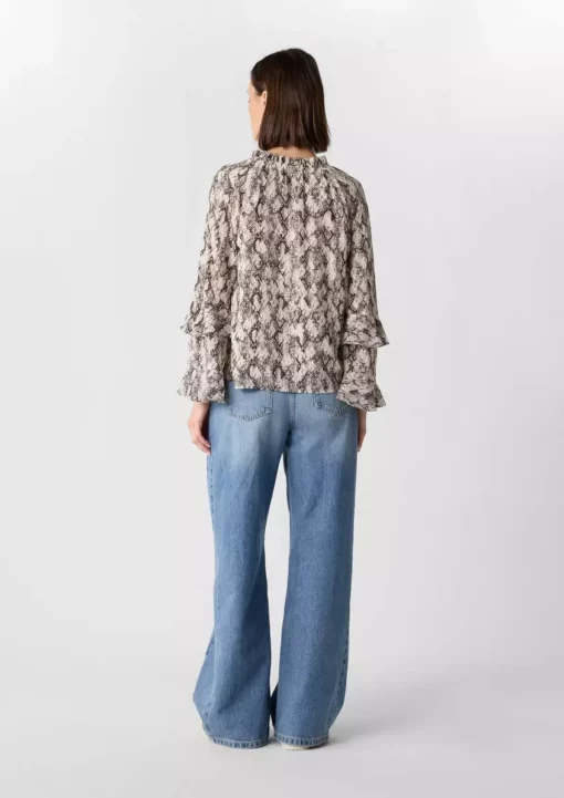 Comma, Frill Blouse Beige