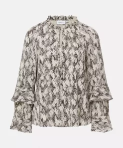 Comma, Frill Blouse Beige