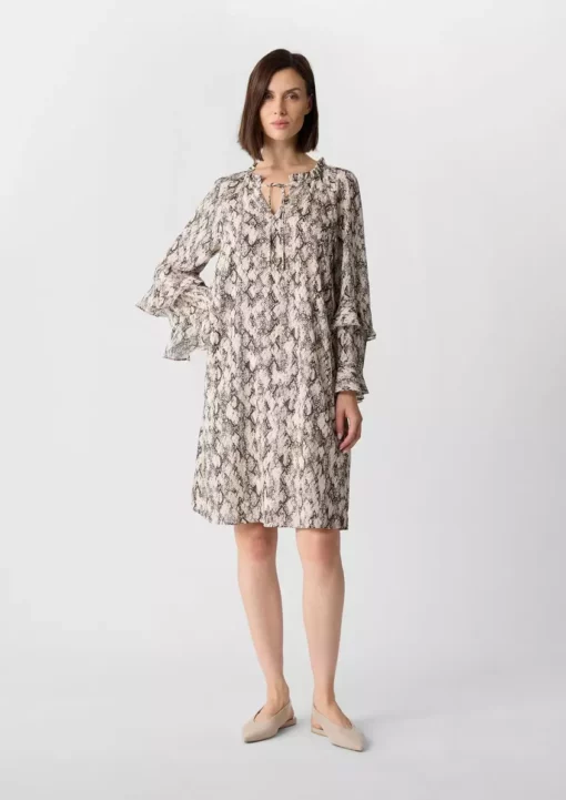Comma, Frill Dress Beige