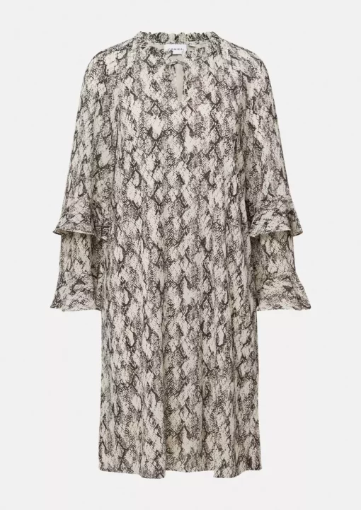 Comma, Frill Dress Beige