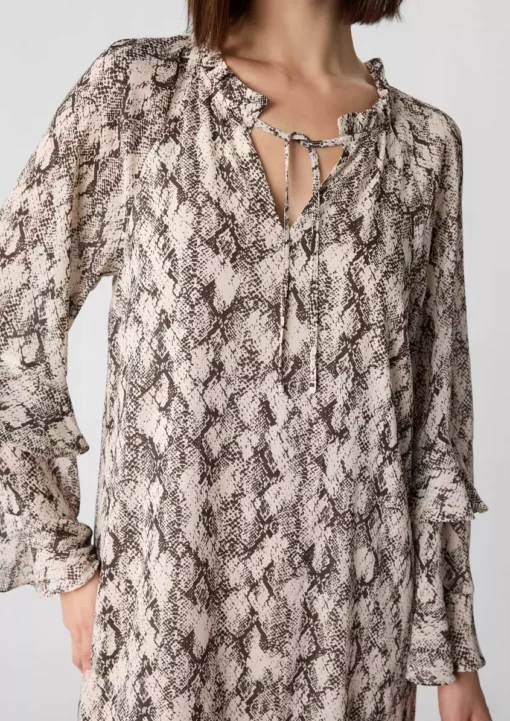 Comma, Frill Dress Beige