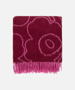Marimekko Piirto Unikko Blanket Burgundy
