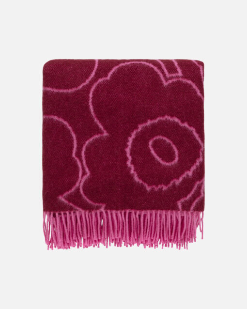 Marimekko Piirto Unikko Blanket Burgundy