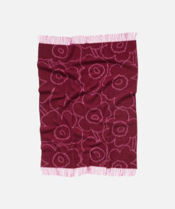 Marimekko Piirto Unikko Blanket Burgundy