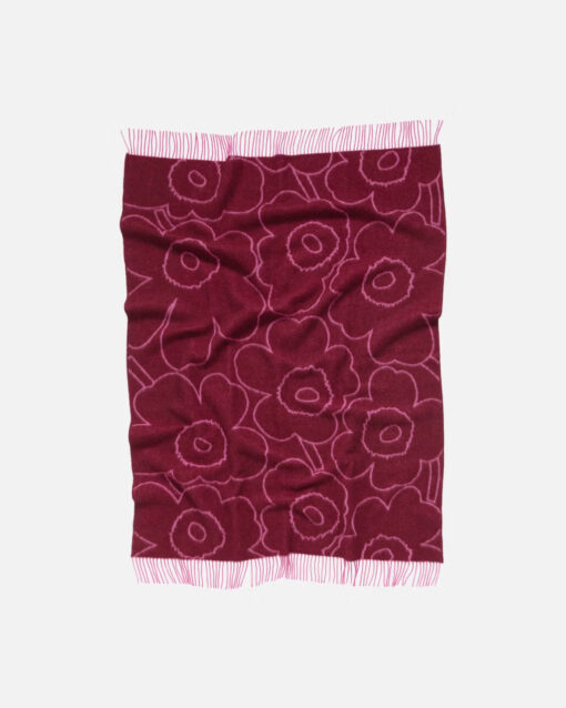 Marimekko Piirto Unikko Blanket Burgundy