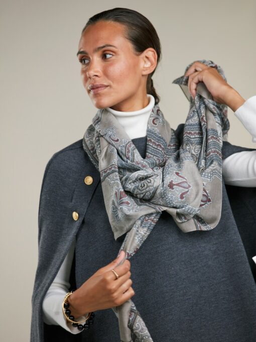 Stenströms Beige Patterned Scarf