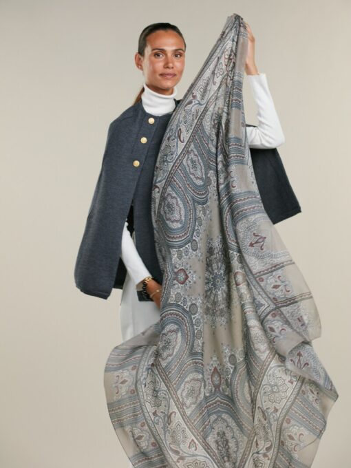 Stenströms Beige Patterned Scarf