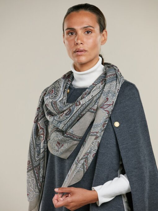 Stenströms Beige Patterned Scarf