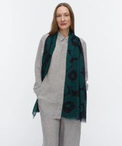 Marimekko Fiore Unikko Scarf Dark Green