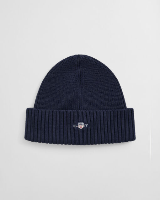 Gant Cotton Bleng Logo Beanie Marine