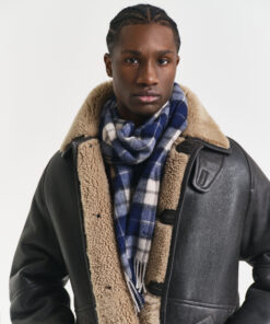 Gant Wool Check Scarf Persian Blue