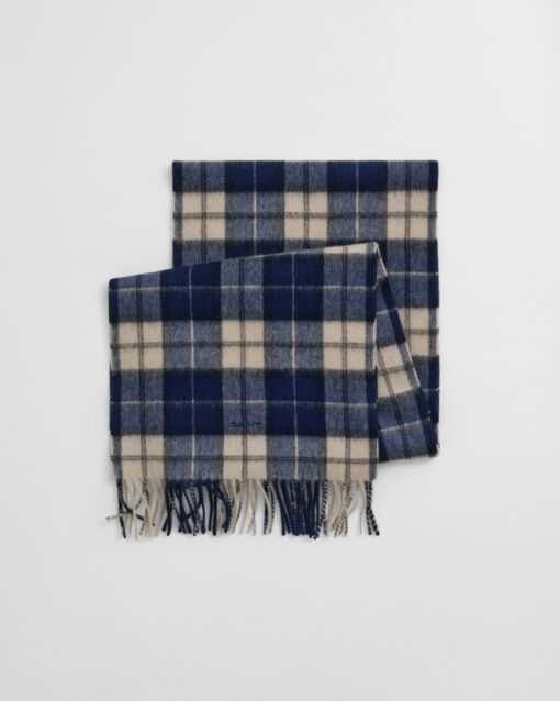 Gant Wool Check Scarf Persian Blue
