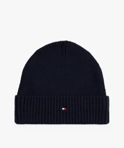 Tommy Hilfiger Hilfiger Flag Embroidery Beanie With Cashmere Space Blue