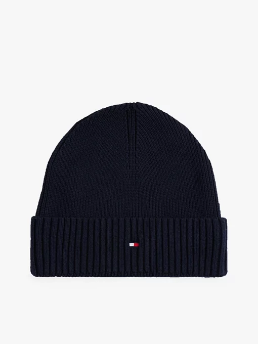 Tommy Hilfiger Hilfiger Flag Embroidery Beanie With Cashmere Space Blue