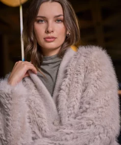 Rino & Pelle Chaimae Short Faux Fur Jacket Birch