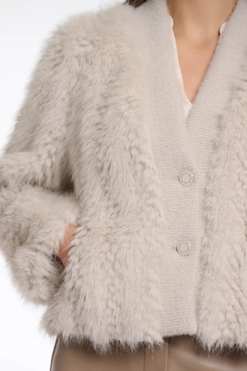 Rino & Pelle Chaimae Short Faux Fur Jacket Birch