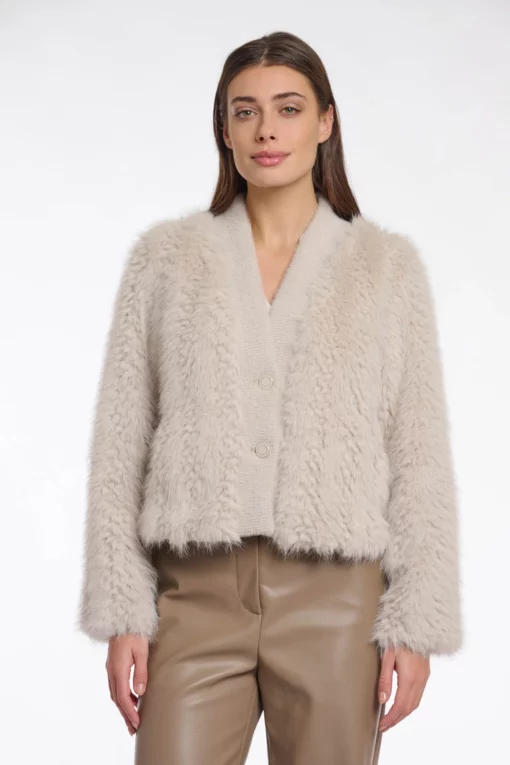 Rino & Pelle Chaimae Short Faux Fur Jacket Birch